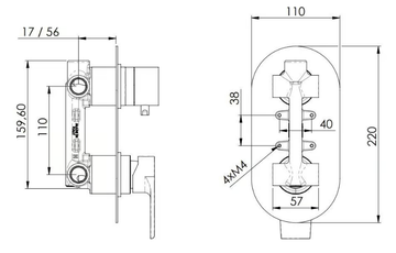 ARTIC 173-AT P - Shower mixer with diverter by Rubinetterie Mariani - view 3